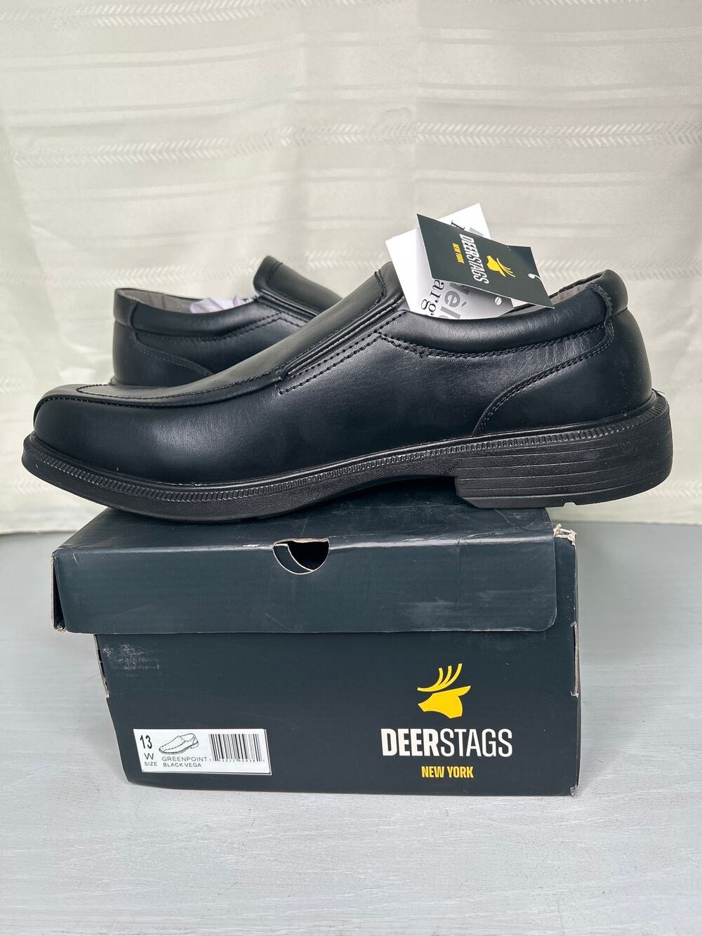 Deer Stags Greenpoint Slip-On Loafer Off Black Vega Mens Size 13W